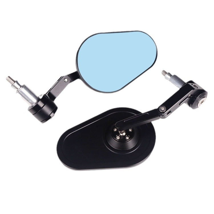 Motorcycle Aluminum Alloy Foldable Rearview Mirror - Black