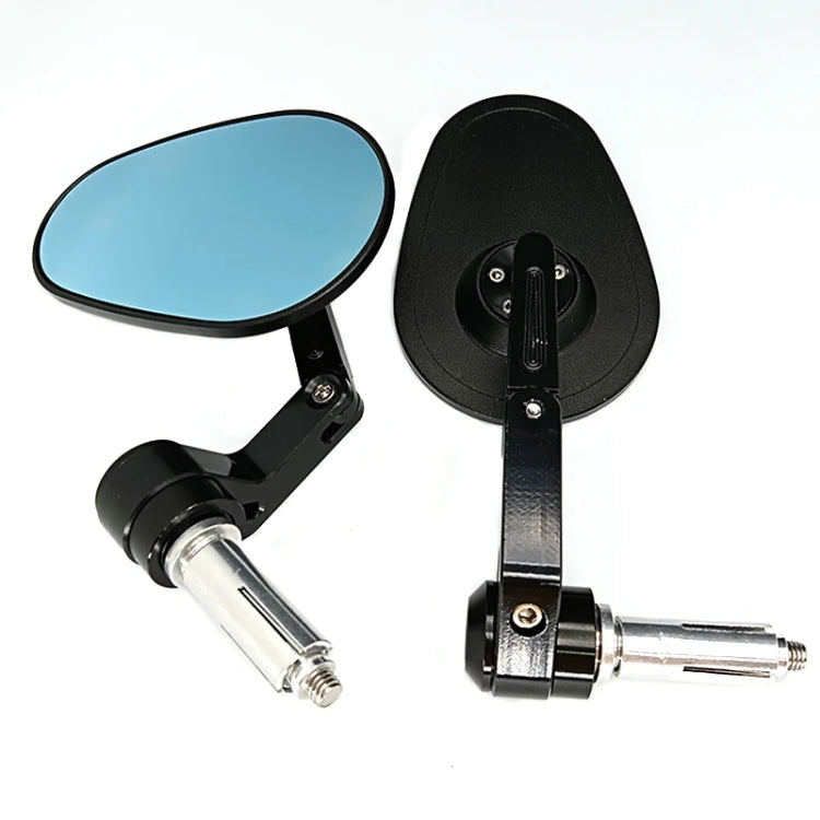 Motorcycle Aluminum Alloy Foldable Rearview Mirror - Black