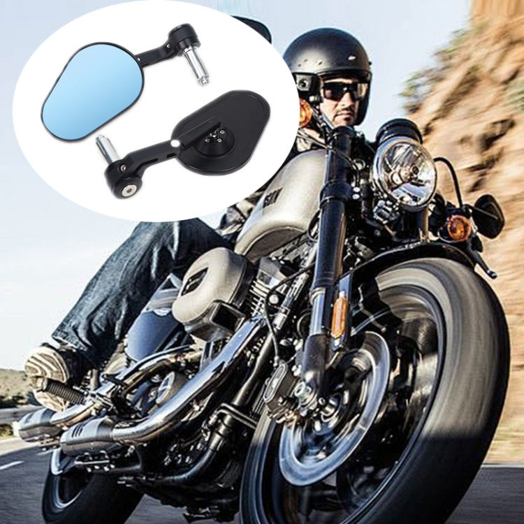 Motorcycle Aluminum Alloy Foldable Rearview Mirror - Black