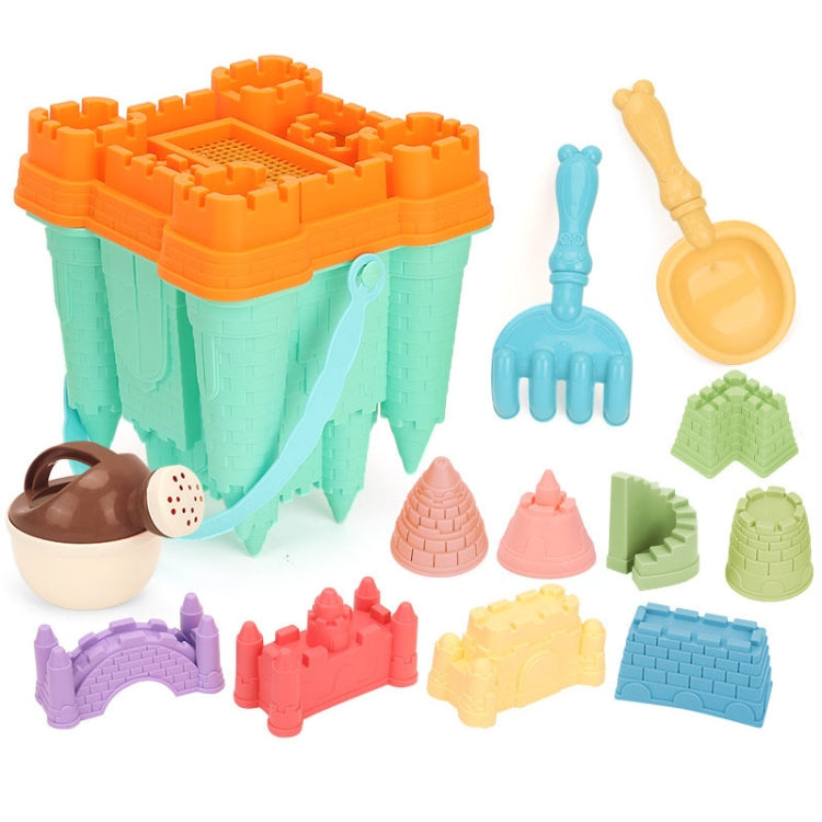 13pcs /Set Outdoor Castle Beach Toy Bucket Child Play House Cartoon Play Sand Dredging Tool