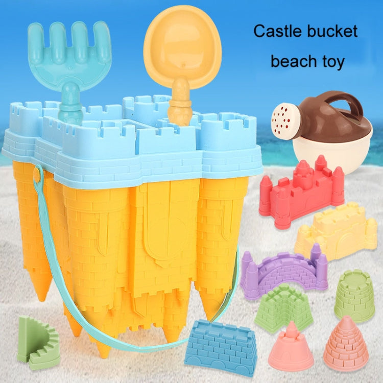 13pcs /Set Outdoor Castle Beach Toy Bucket Child Play House Cartoon Play Sand Dredging Tool