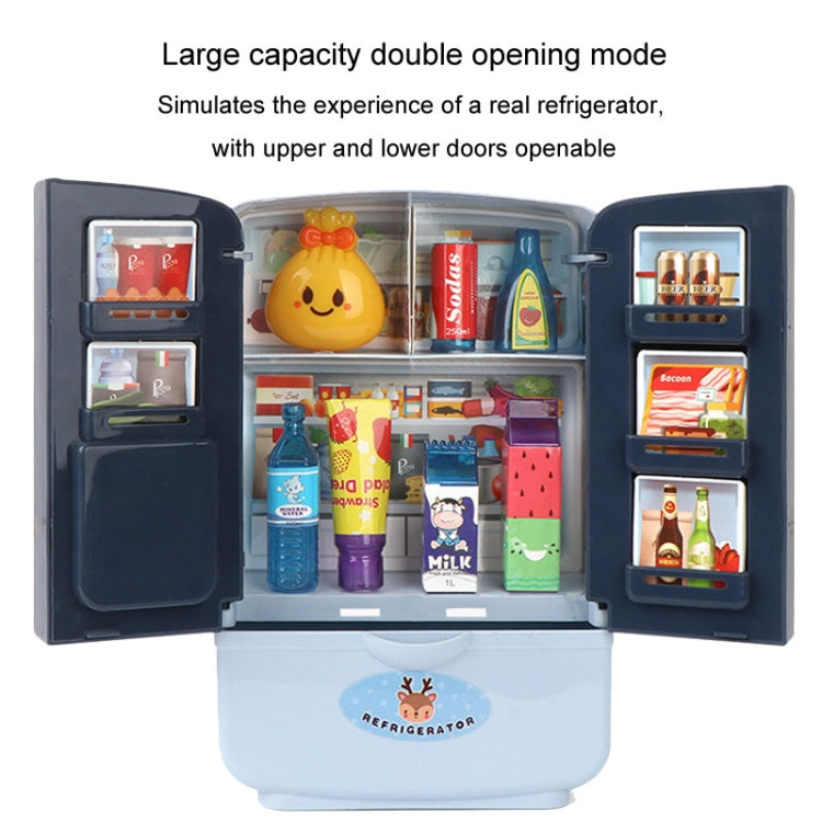 Children Play House Simulation Refrigerator Kitchen Toy Double Door Girls Smart Freezer Toy