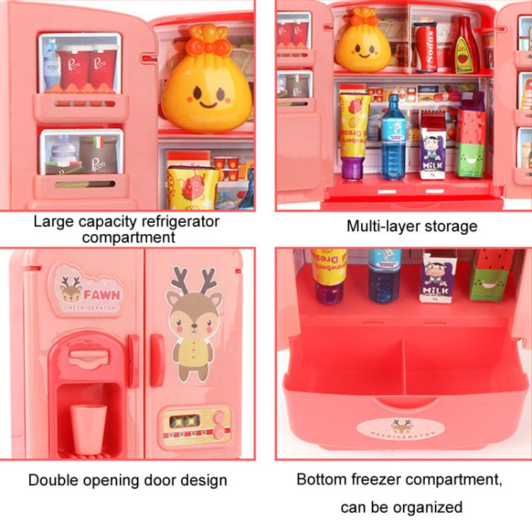 Children Play House Simulation Refrigerator Kitchen Toy Double Door Girls Smart Freezer Toy