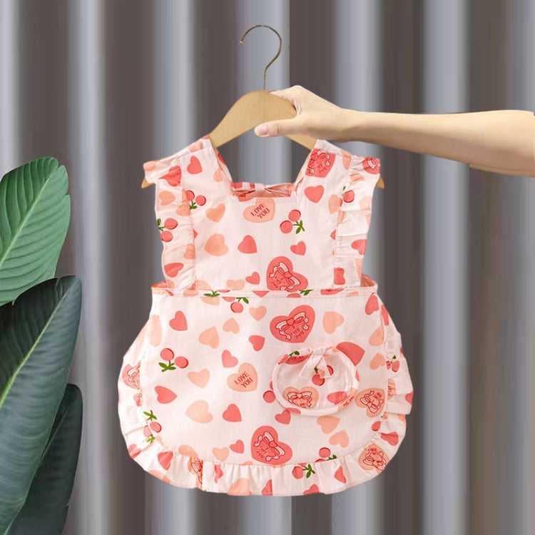 Children Summer Sleeveless Bibs Flowery Eating Reversible Clothes, Style: Love