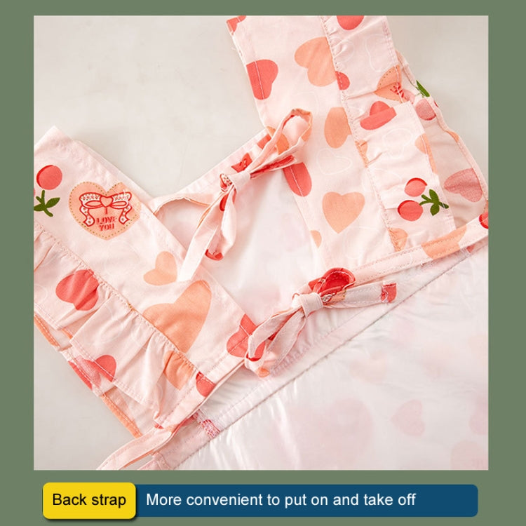 Children Summer Sleeveless Bibs Flowery Eating Reversible Clothes, Style: Pink Sunflower