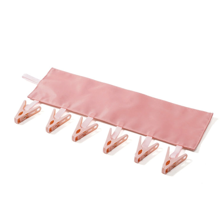 Multi Clip Portable Fabric Clothes Hanger Multifunctional Folding Fabric Clothes Clip Hangers, Color: Pink