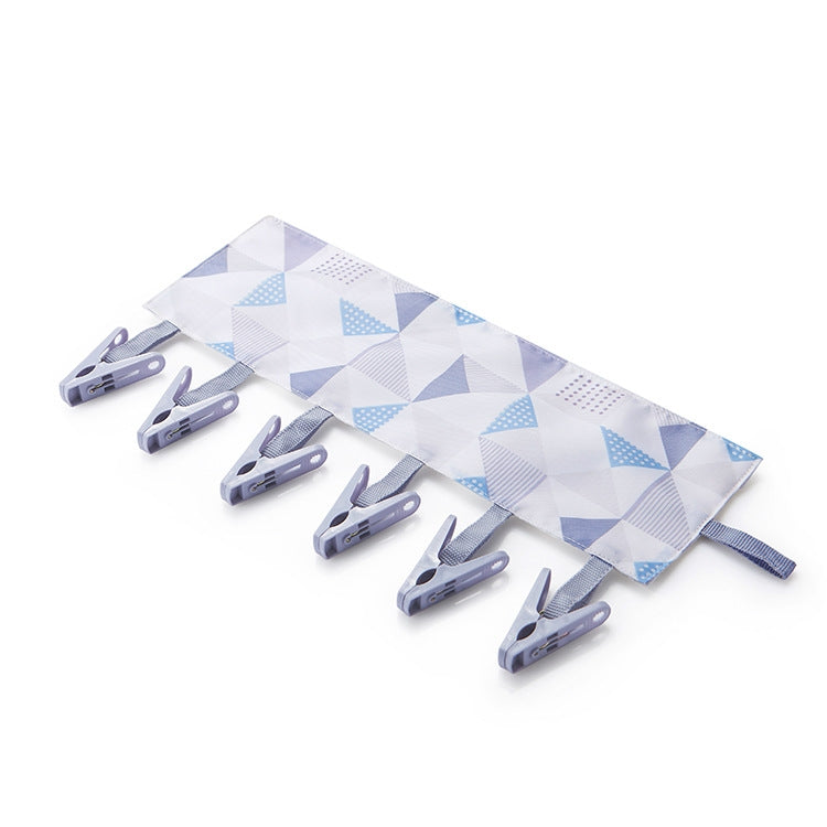 Multi Clip Portable Fabric Clothes Hanger Multifunctional Folding Fabric Clothes Clip Hangers, Color: Lattice