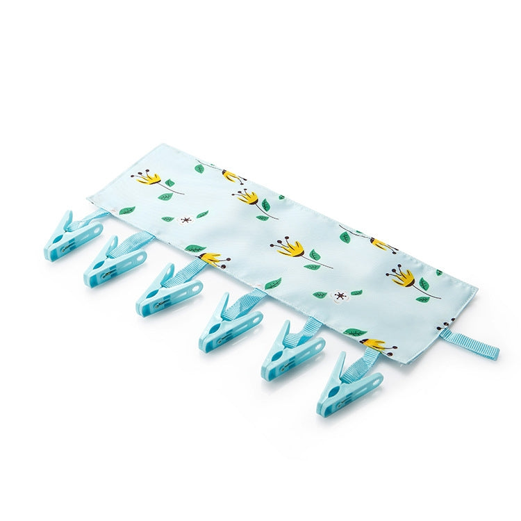 Multi Clip Portable Fabric Clothes Hanger Multifunctional Folding Fabric Clothes Clip Hangers, Color: Flower