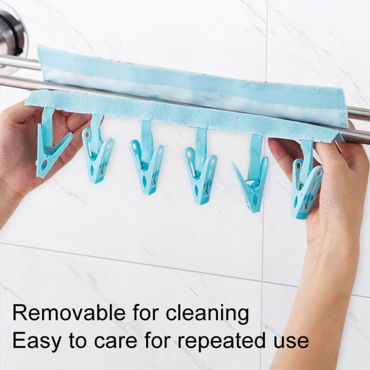 Multi Clip Portable Fabric Clothes Hanger Multifunctional Folding Fabric Clothes Clip Hangers, Color: Pink