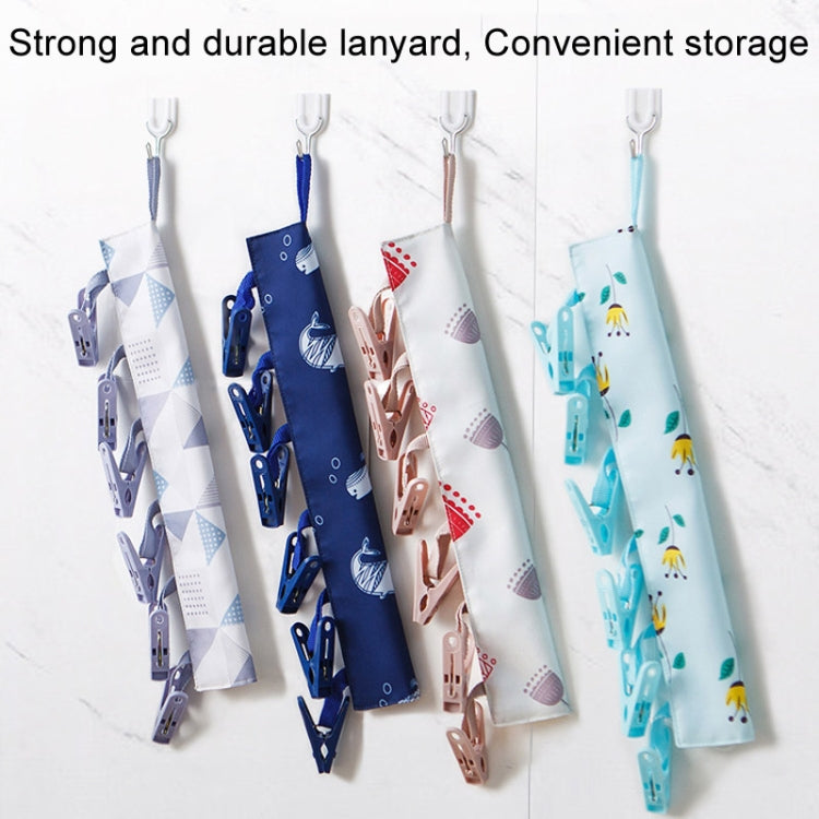 Multi Clip Portable Fabric Clothes Hanger Multifunctional Folding Fabric Clothes Clip Hangers, Color: Flower