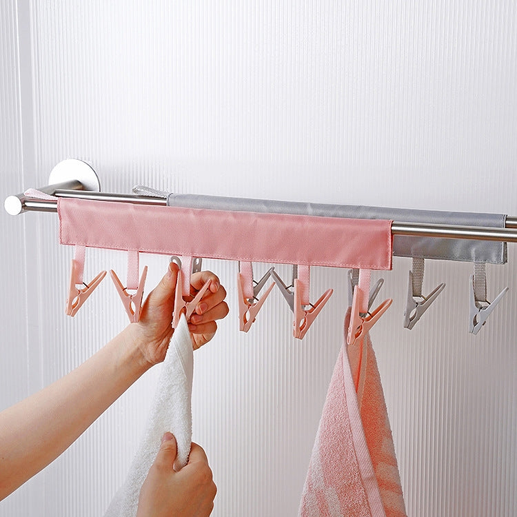 Multi Clip Portable Fabric Clothes Hanger Multifunctional Folding Fabric Clothes Clip Hangers, Color: Gray