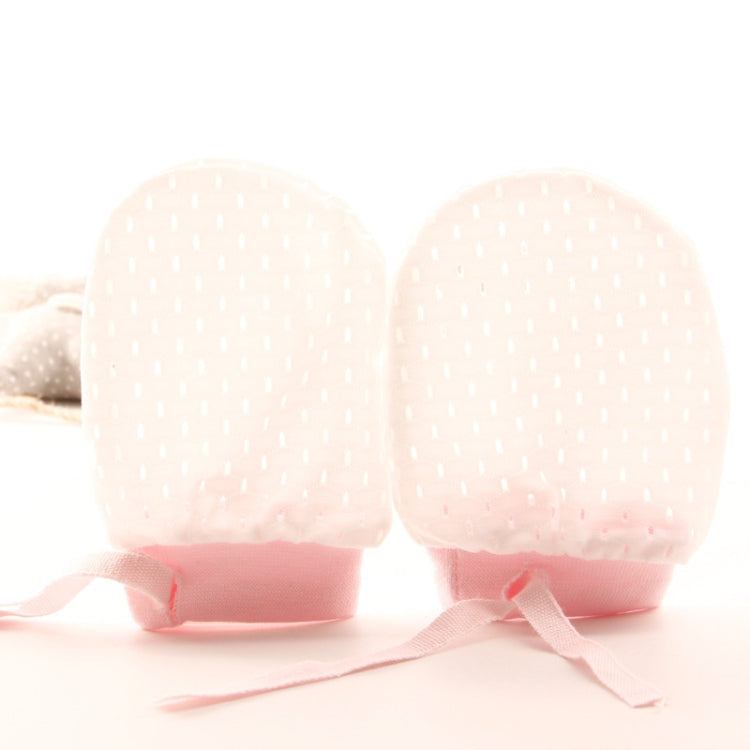 Newborn Baby Anti-Scratching Mesh Mittens Summer Breathable Elastic Lacing Adjustable Gloves, Color: For 0-18 Months  - Pink