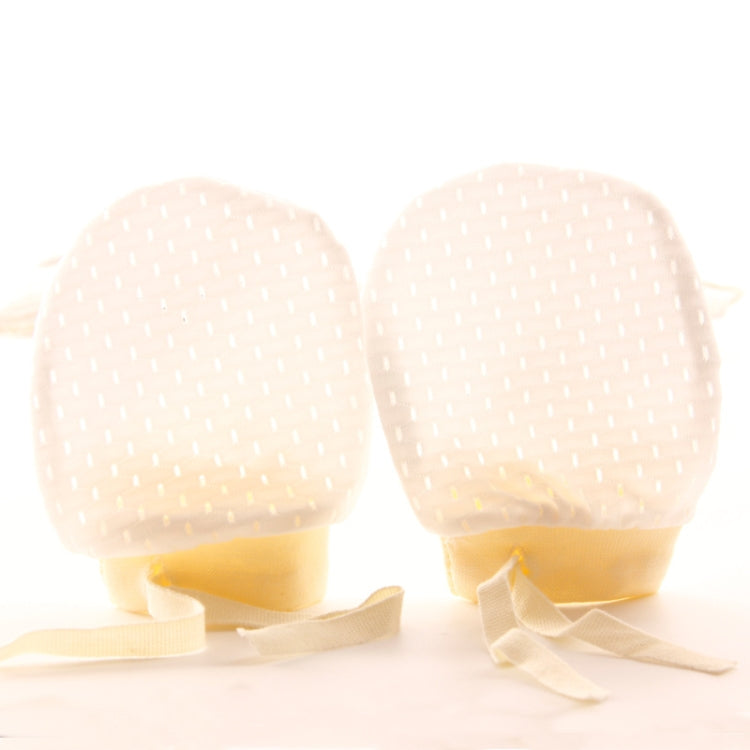 Newborn Baby Anti-Scratching Mesh Mittens Summer Breathable Elastic Lacing Adjustable Gloves, Color: For 0-18 Months  - Yellow