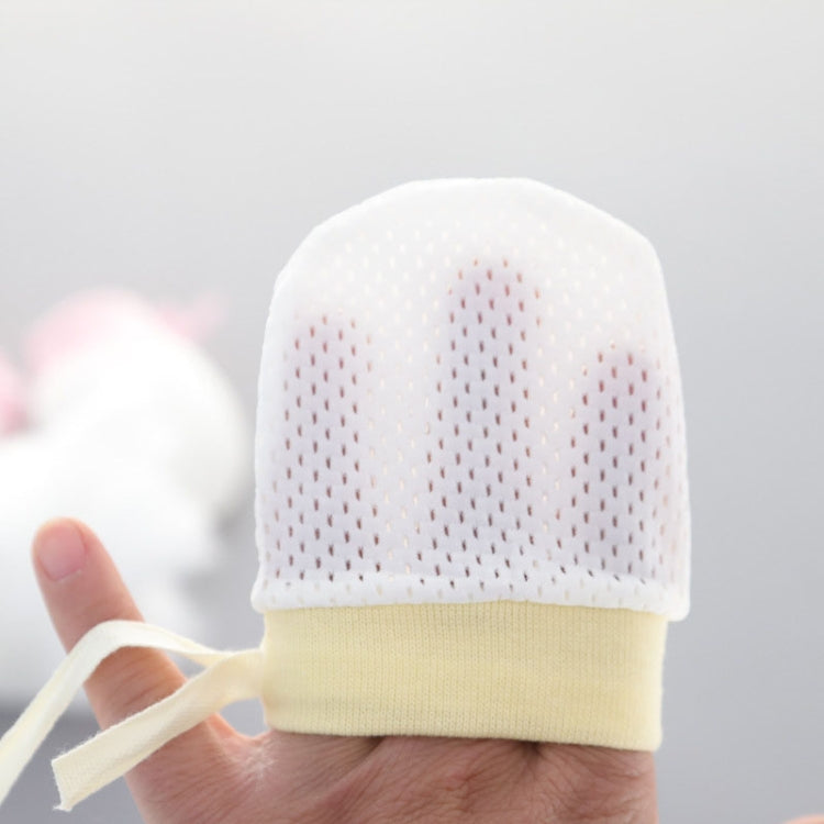 Newborn Baby Anti-Scratching Mesh Mittens Summer Breathable Elastic Lacing Adjustable Gloves, Color: For 0-10 Months  - Yellow