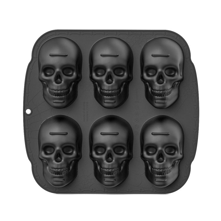 Single Sided 6 Skulls Halloween Silicone Mold