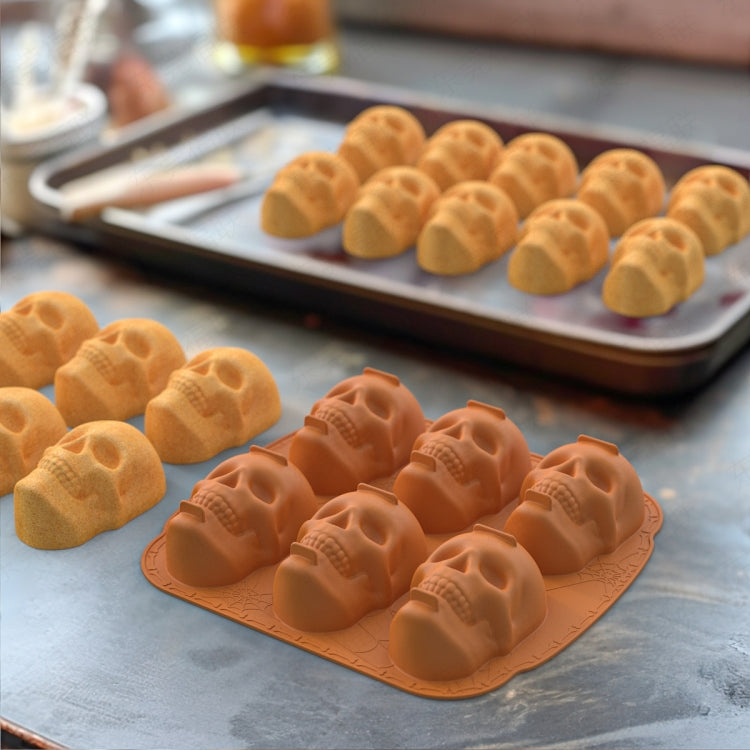 Single Sided 6 Skulls Halloween Silicone Mold