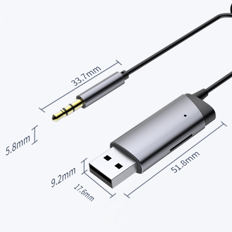 AUX Car Bluetooth Receiver Adapter 3.5mm Cell Phone Computer Connector With TF Card Slot