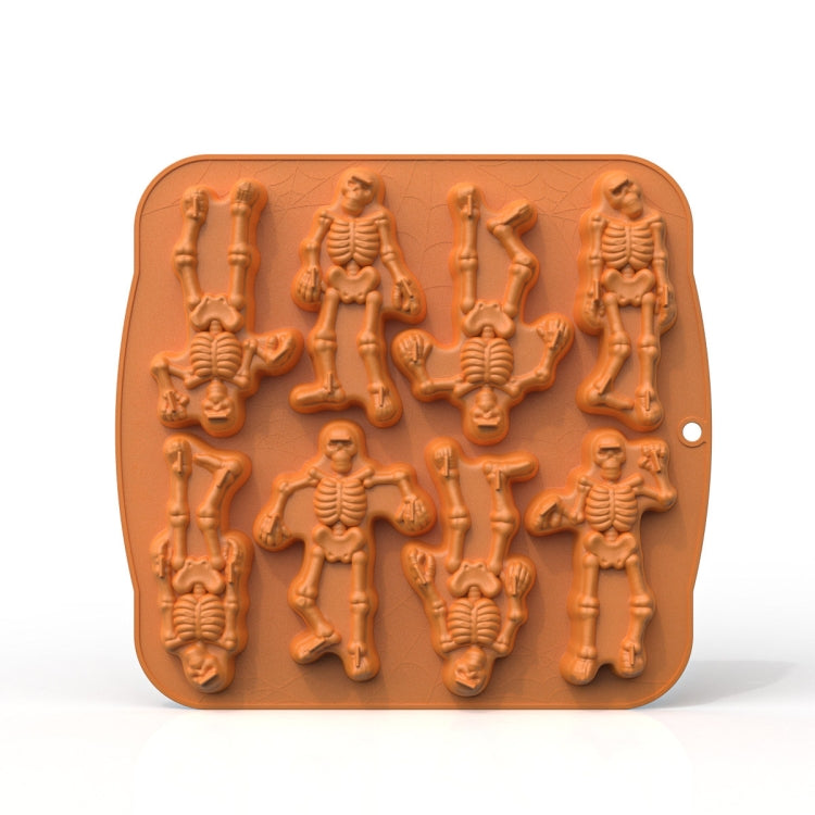 8 Grids Skull Cake Mold Halloween Silicone Mold
