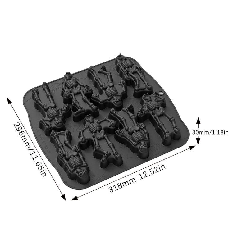 8 Grids Skull Cake Mold Halloween Silicone Mold