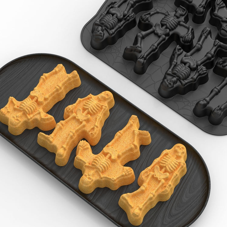 8 Grids Skull Cake Mold Halloween Silicone Mold