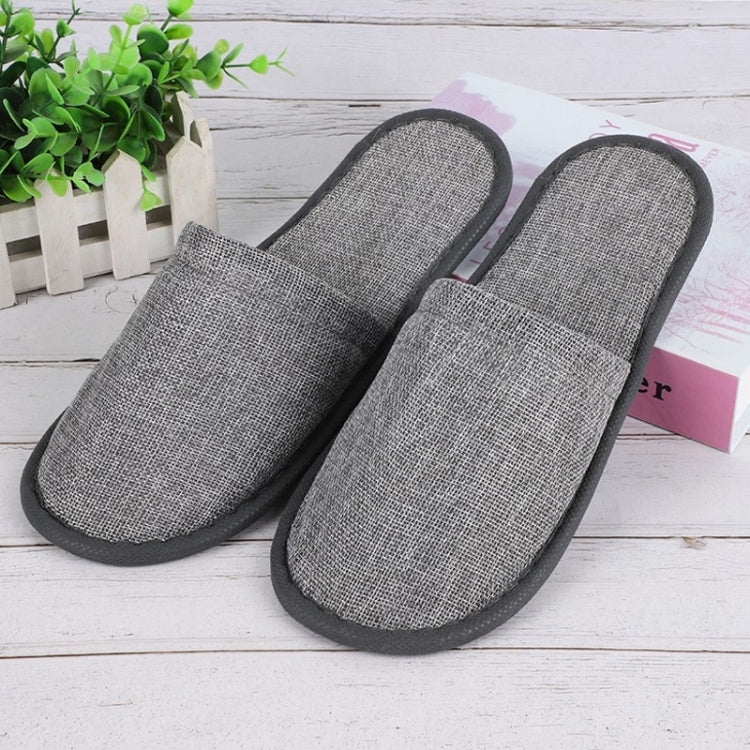 Disposable Linen Slippers Guesthouse Hotel Beauty Salon Home Anti-slip Slippers, Color: Gray  - All Wrapped