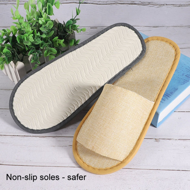 Disposable Linen Slippers Guesthouse Hotel Beauty Salon Home Anti-slip Slippers, Color: Blue  - All Wrapped