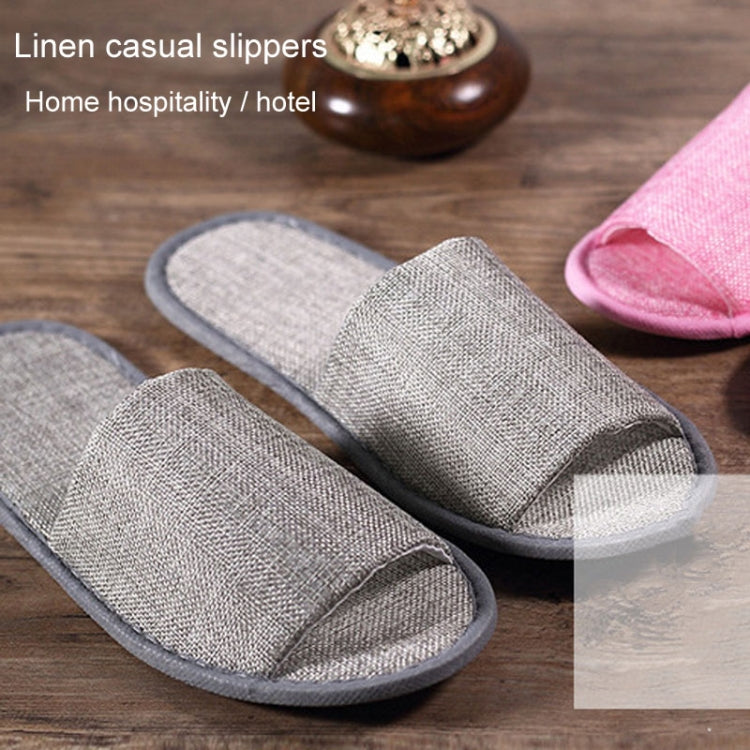 Disposable Linen Slippers Guesthouse Hotel Beauty Salon Home Anti-slip Slippers, Color: Red  - All Wrapped