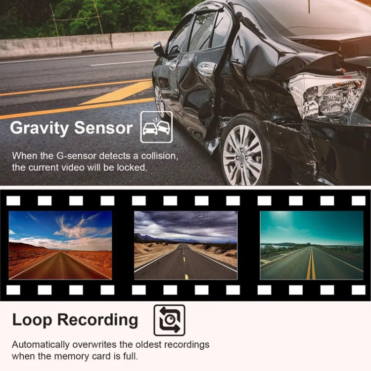 High-Definition Night Vision Driving Recorder, Model: Triple Recording No WIFI