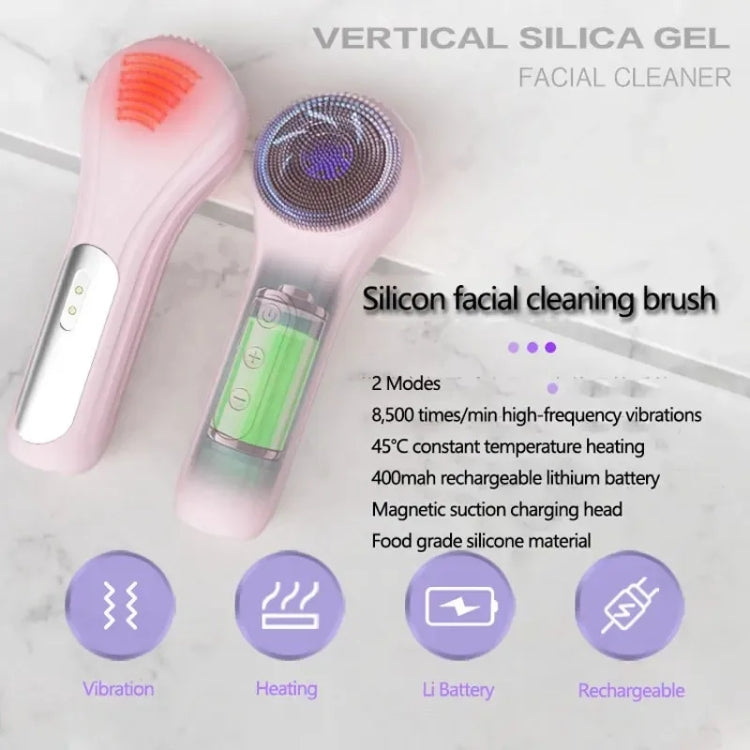Sonic Waterproof Facial Cleansing Brush Rechargeable Hot Compress Face Scrubber Cleanser