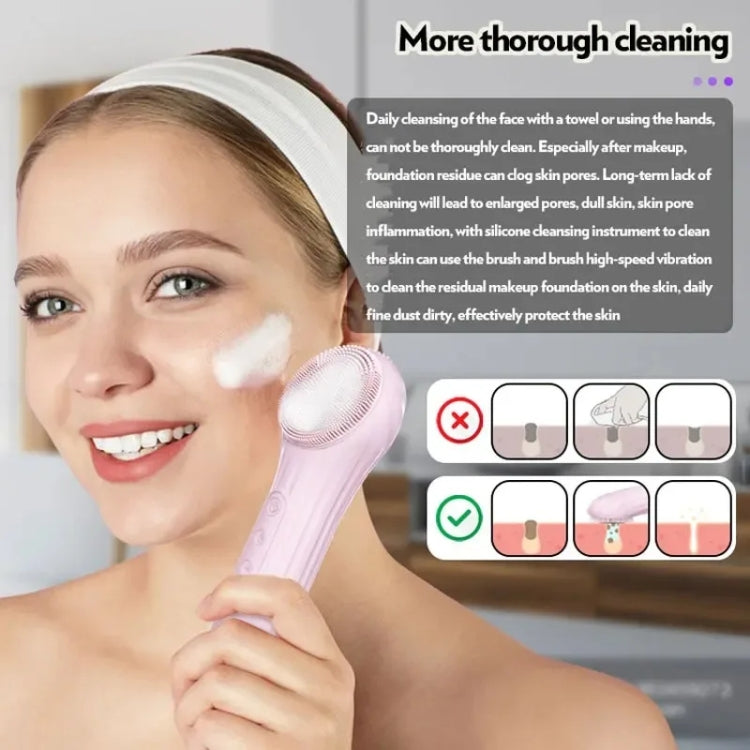 Sonic Waterproof Facial Cleansing Brush Rechargeable Hot Compress Face Scrubber Cleanser