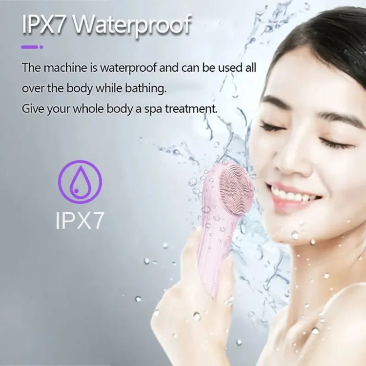 Sonic Waterproof Facial Cleansing Brush Rechargeable Hot Compress Face Scrubber Cleanser
