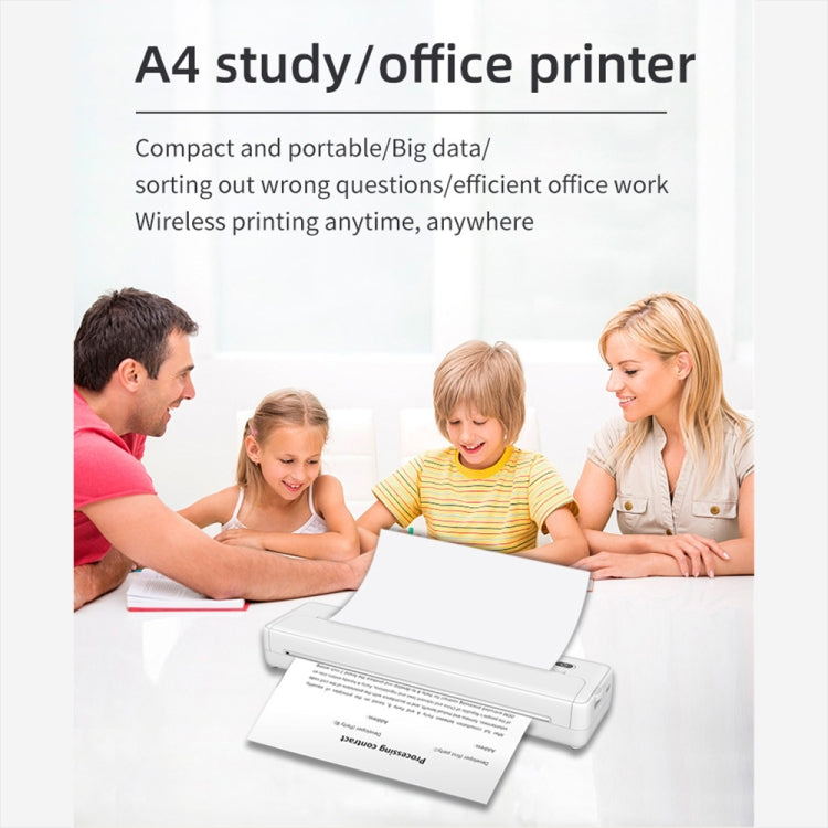 A4-XZ 203DPI A4 Home Portable Smart Wireless Inkless Thermal Printer