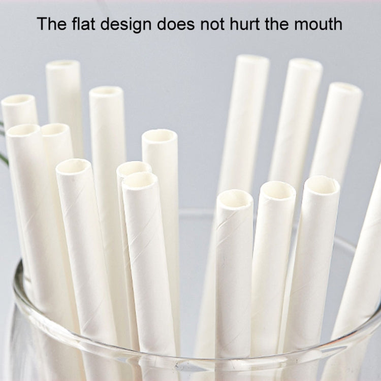 100pcs /Pack 6x197mm Disposable Paper Straws Biodegradable Party Drinking Straws Dessert Table Decoration Prop, Color: Black