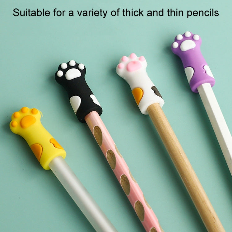 5pcs / Set Cute Cats Paw Pencil Cap Student Cartoon Pencil Soft Silicone Protective Case