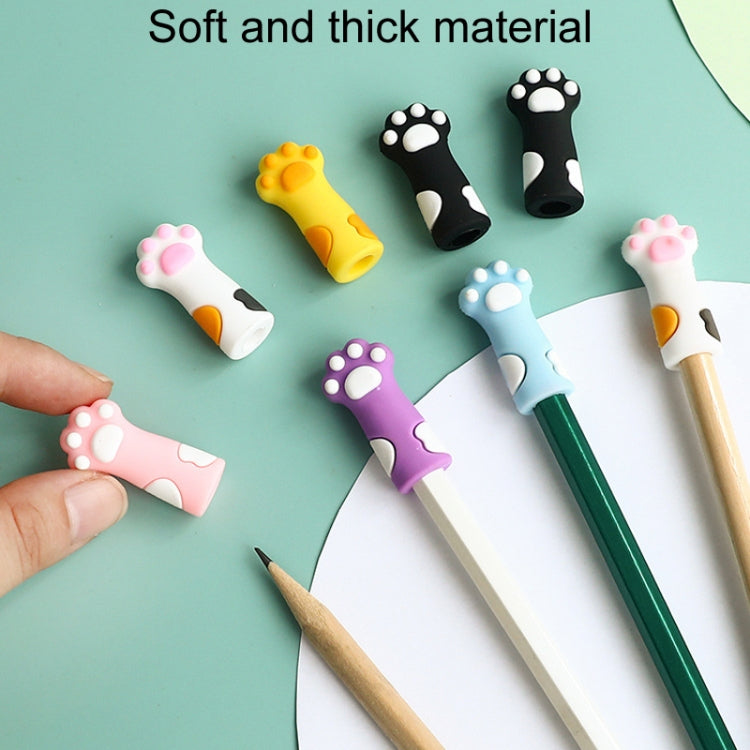 5pcs / Set Cute Cats Paw Pencil Cap Student Cartoon Pencil Soft Silicone Protective Case