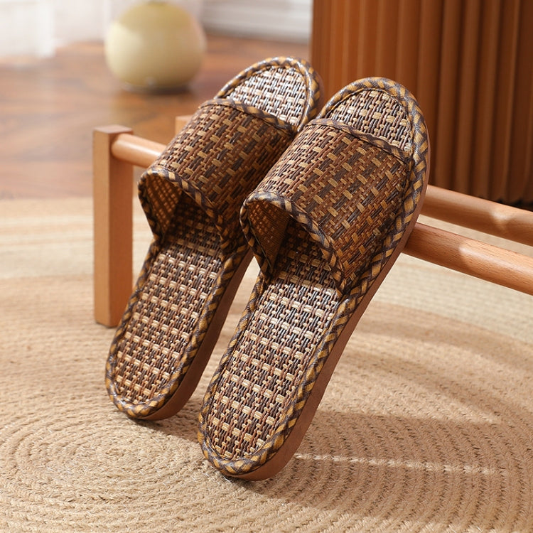 Linen Slippers Summer Couple Home Indoor Floor Rattan Grass Non-Slip Slippers, Size: 39-40
