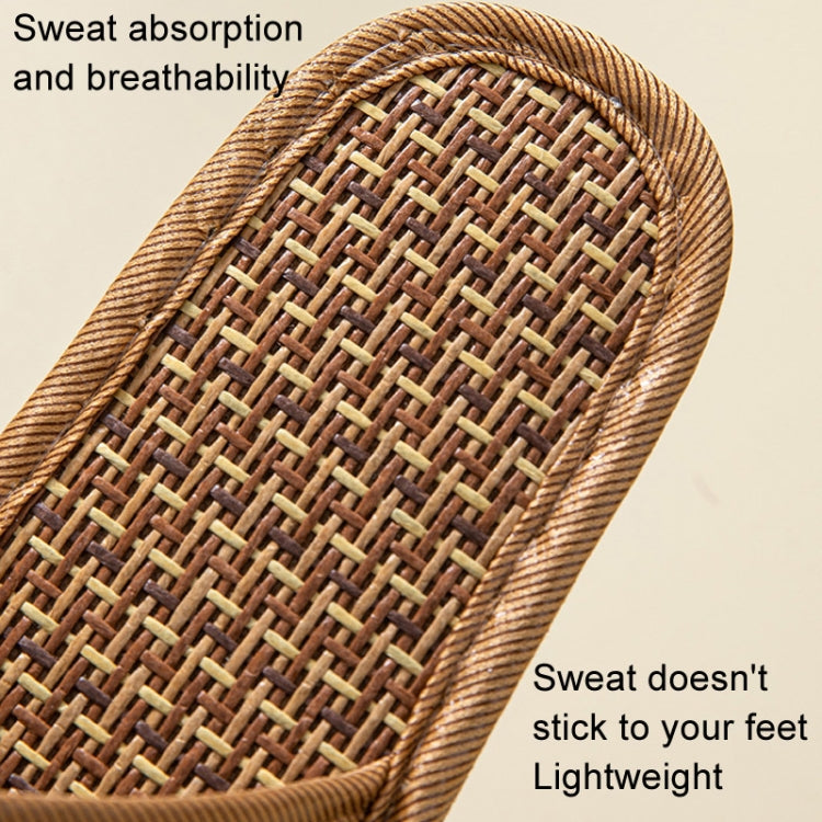 Linen Slippers Summer Couple Home Indoor Floor Rattan Grass Non-Slip Slippers, Size: 44-45