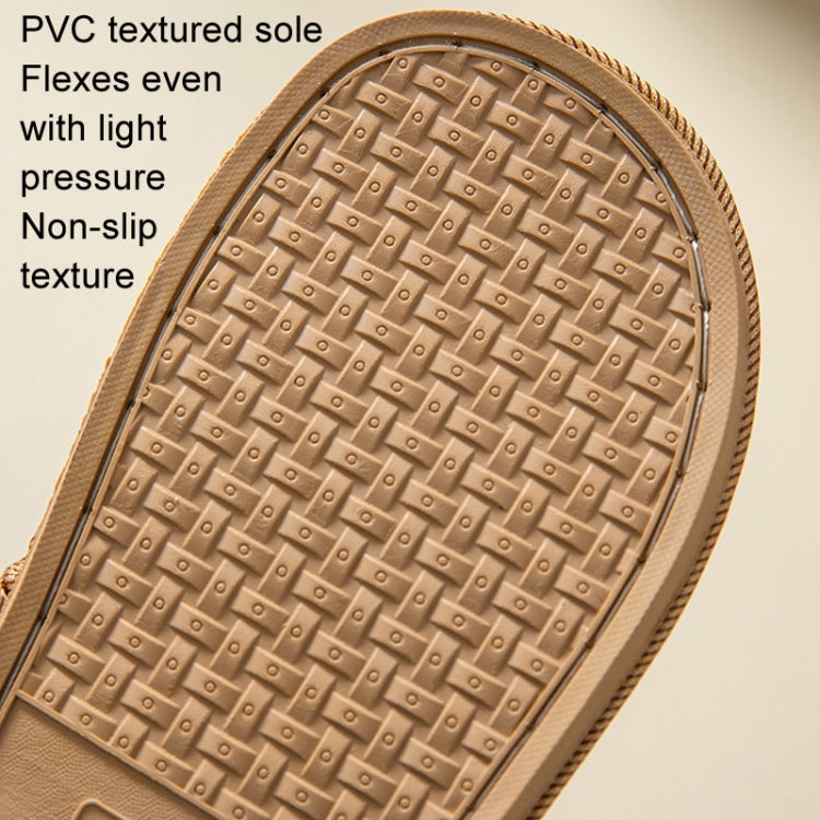 Linen Slippers Summer Couple Home Indoor Floor Rattan Grass Non-Slip Slippers, Size: 44-45