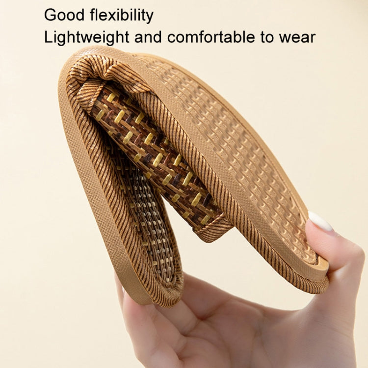 Linen Slippers Summer Couple Home Indoor Floor Rattan Grass Non-Slip Slippers, Size: 44-45