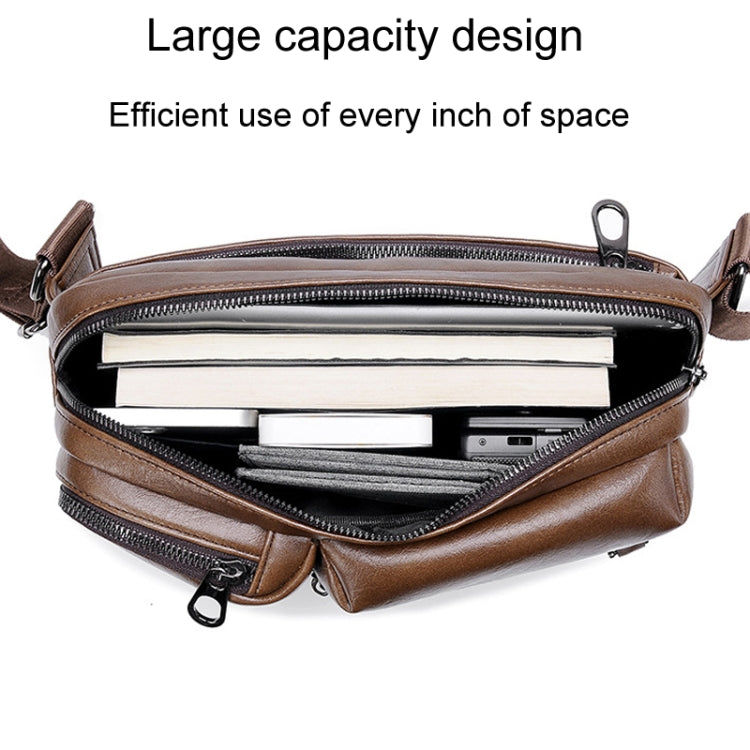 WEIXIER D401 Men Large Capacity Crossbody Single Shoulder Bag Casual PU Messenger Handbag