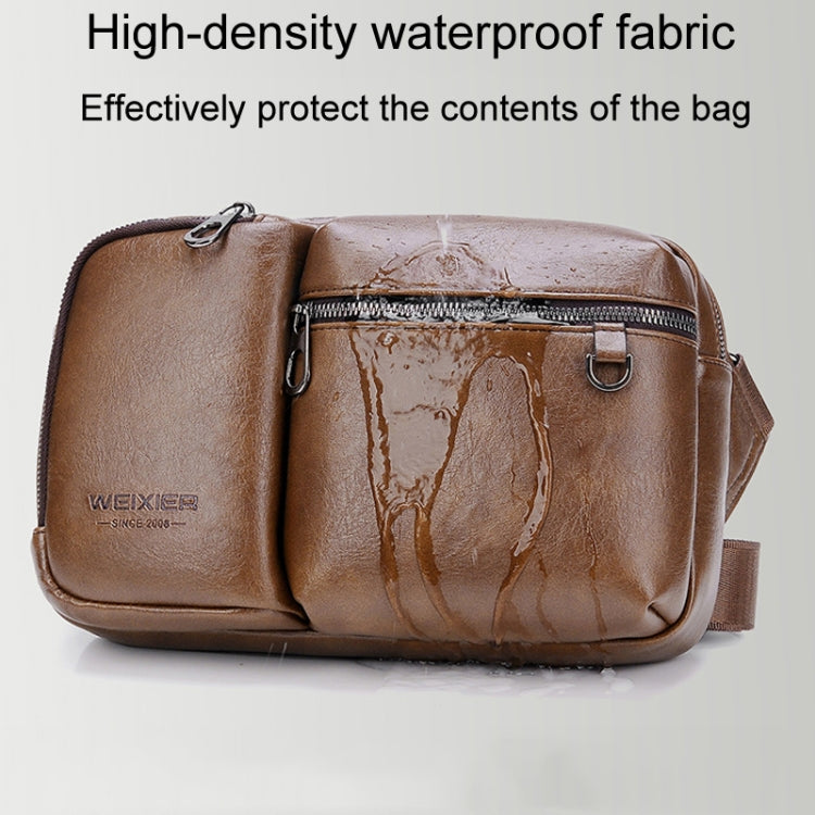 WEIXIER D401 Men Large Capacity Crossbody Single Shoulder Bag Casual PU Messenger Handbag