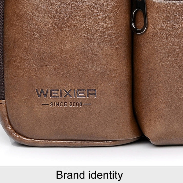 WEIXIER D401 Men Large Capacity Crossbody Single Shoulder Bag Casual PU Messenger Handbag