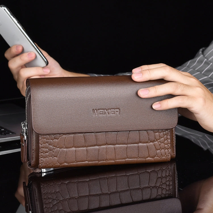 WEIXIER W129 Men Magnetic Buckle Anti-Theft Clutch Bag Large Capacity Multi-Card Wallet