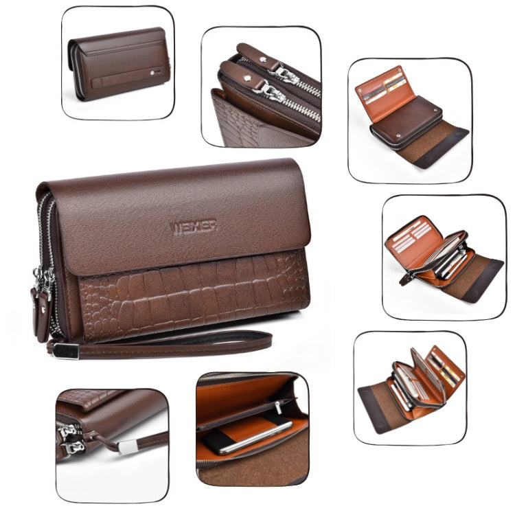 WEIXIER W129 Men Magnetic Buckle Anti-Theft Clutch Bag Large Capacity Multi-Card Wallet