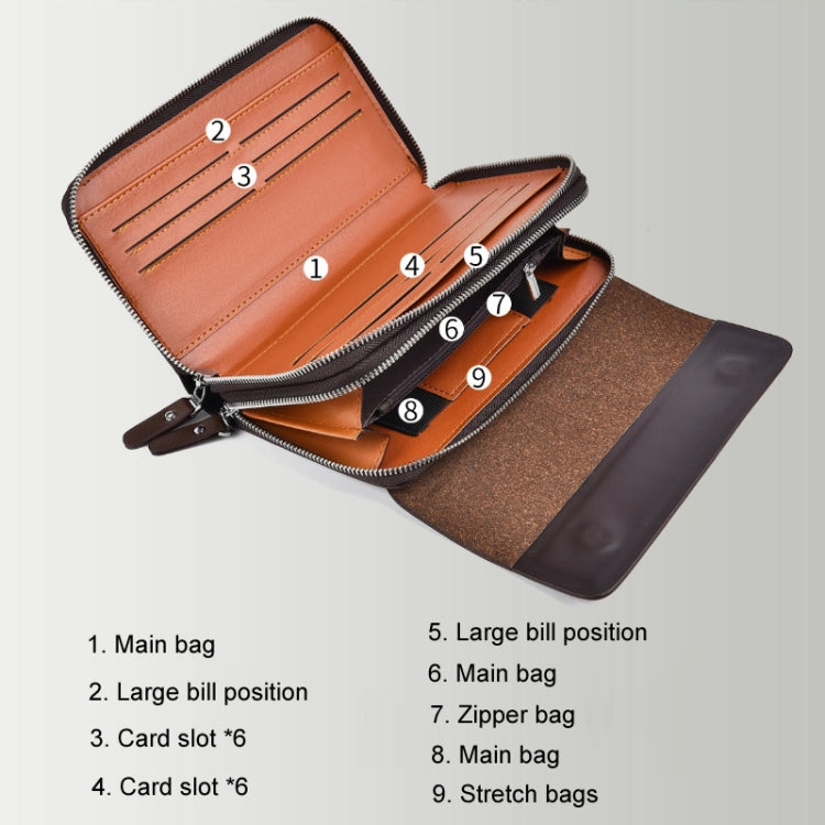 WEIXIER W129 Men Magnetic Buckle Anti-Theft Clutch Bag Large Capacity Multi-Card Wallet