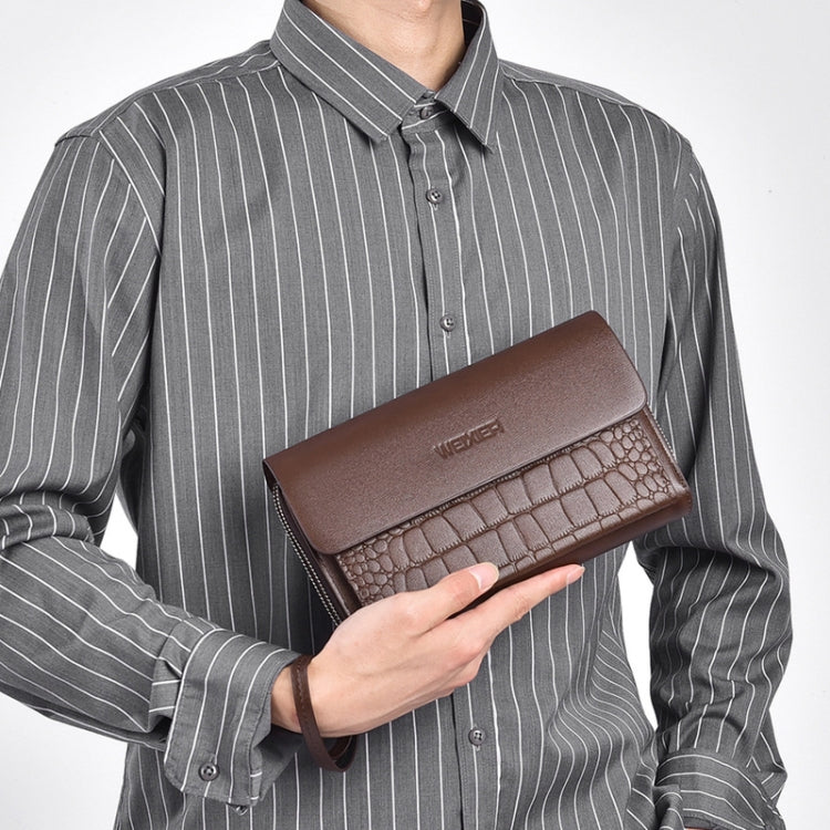 WEIXIER W129 Men Magnetic Buckle Anti-Theft Clutch Bag Large Capacity Multi-Card Wallet