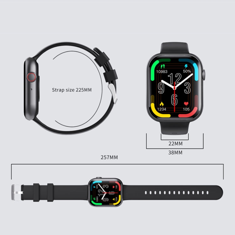 F70  2.1 Inch Screen Smart Watch With Blood Sugar/Blood Oxygen Monitoring /SOS Alarm/100+ Sports Modes, Color: Black Milan