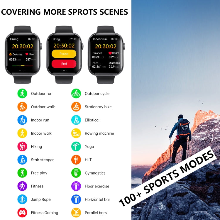 F70  2.1 Inch Screen Smart Watch With Blood Sugar/Blood Oxygen Monitoring /SOS Alarm/100+ Sports Modes, Color: Black Leather