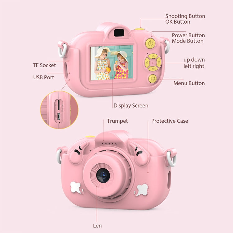 DC501 2.0-Inch 4X Zoom HD Digital Camera Mini Children Photography Camera, Color: Pink