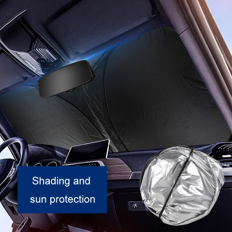 Car Sunshade Summer Front Windshield Sunscreen Heat Insulation Folding Car Sunshade Curtain - 145x70cm Titanium Silver